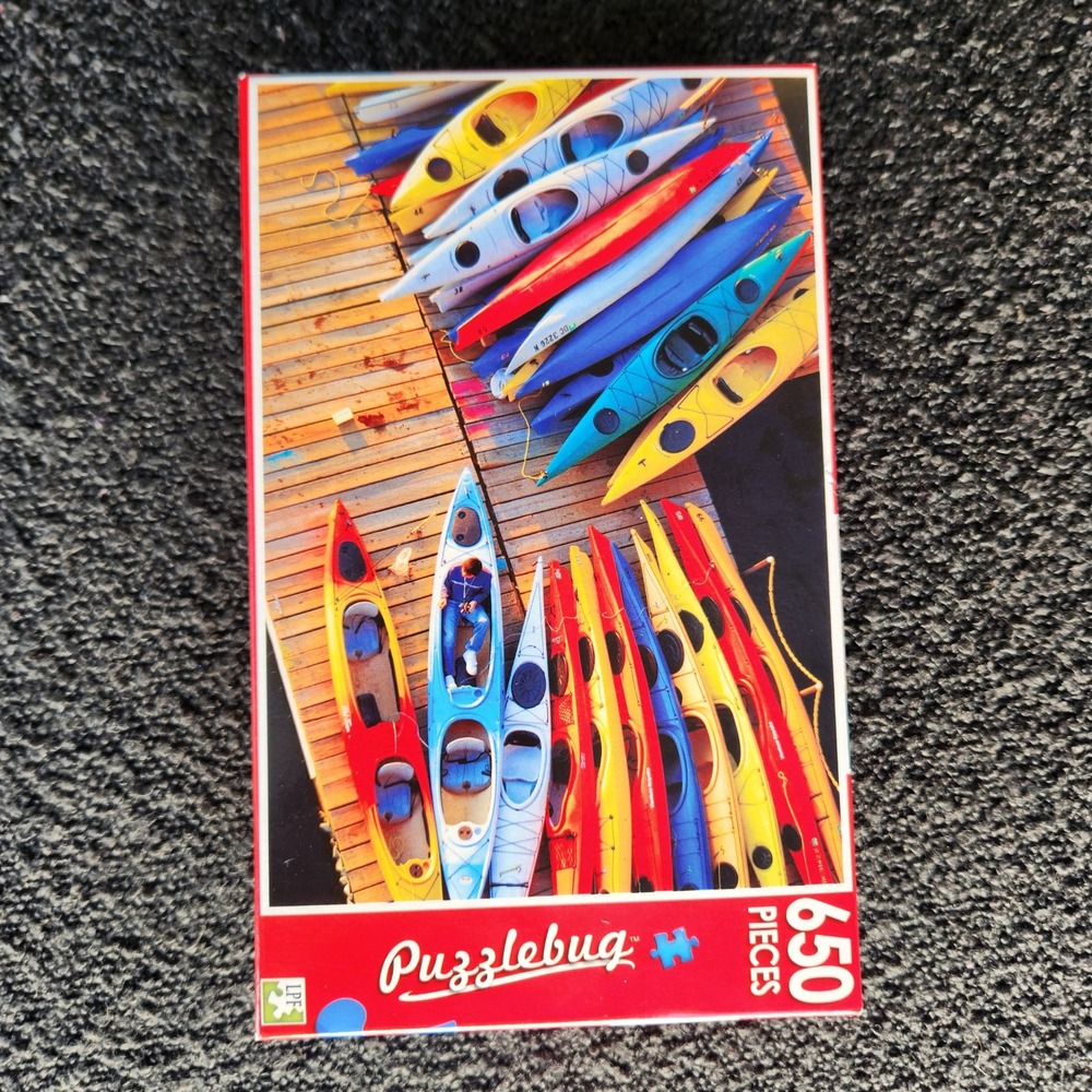 Puzzlebug 650 Piece Kayaks on the Dock Jigsaw Puzzle New Sealed‎ Box